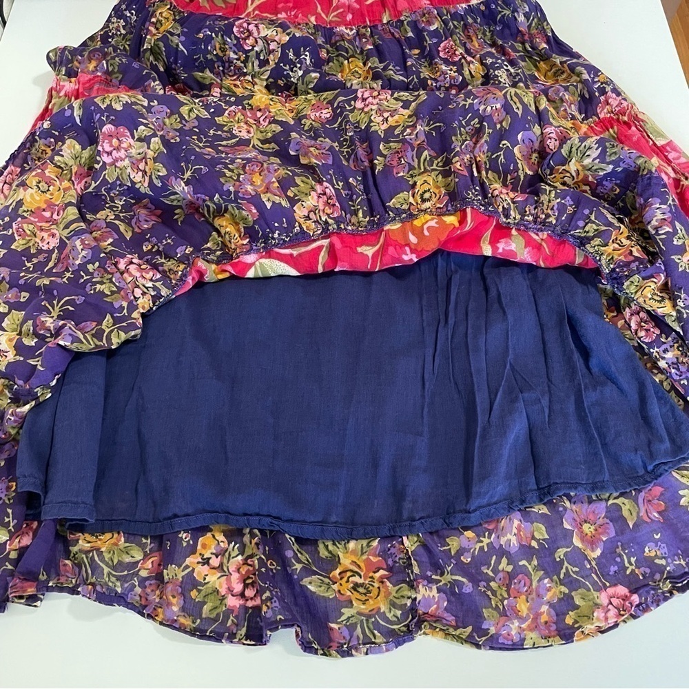 Vintage Erika Taylor Sport Mixed Floral Tiered Cotton Midi Maxi Dress Medium - Picture 9 of 11
